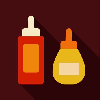 Ketchup mustard and mayonnaise spicy bottle icon