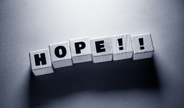 Hope Word with Wooden Cubes