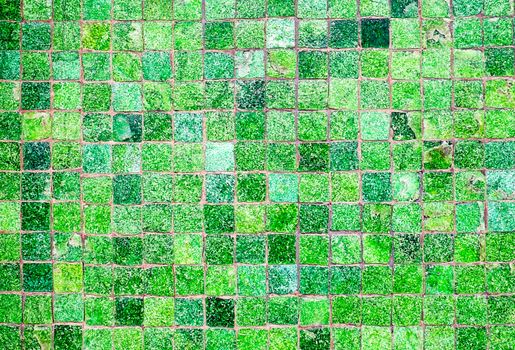 Green mosaic tiles