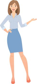 Business woman isolated. Beautiful woman in business clothes. Vector illustration