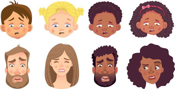 emotions of human face set