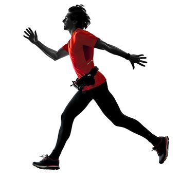 man runner running jogger jogging isolated silhouette white bac