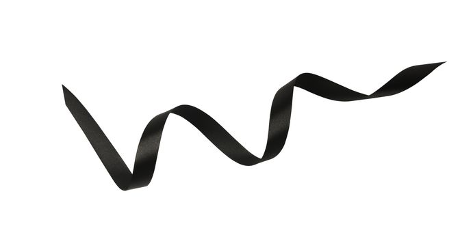 A black ribbons isolated on a white background with clipping pat