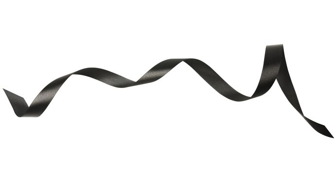 A black ribbons isolated on a white background with clipping pat