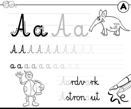 learn to write letter A workbook for children