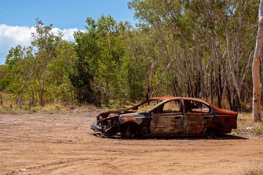 Burnt Out Rusting Car Wreck