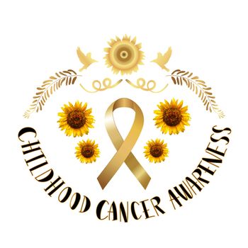 Ribbon gold symbol for Childhood Cancer Awareness.