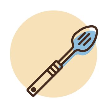 Spoon for draining vector icon. Kitchen appliances