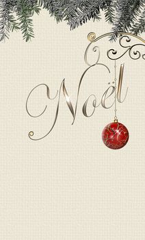 Christmas background with French text Noel