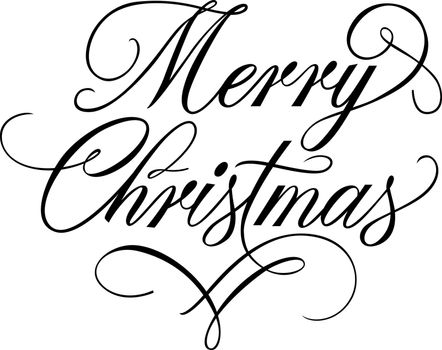 Merry Christmas Lettering with Flourish
