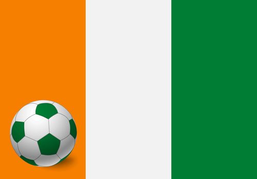 cote d'ivoire - Ivory Coast flag and soccer ball