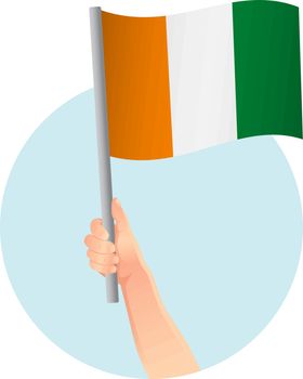 cote d'ivoire - Ivory Coast flag in hand icon