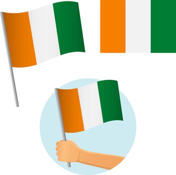 cote d'ivoire - Ivory Coast flag in hand