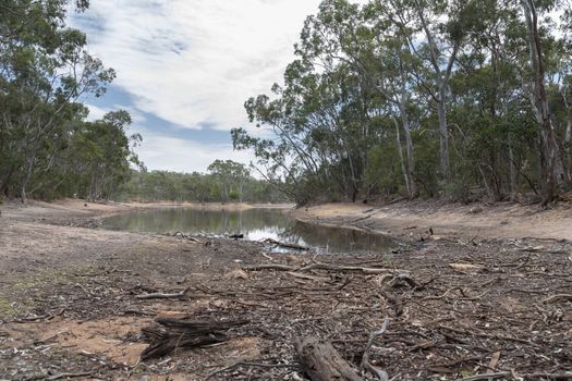 A drought affected water reservoir in regional Australia