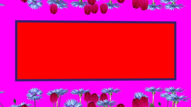 School black board and flower boarder with pink background