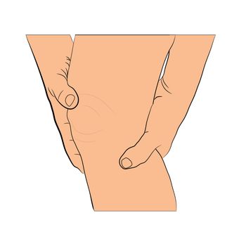 Tendon knee joint problems on leg from exercise vector illustration