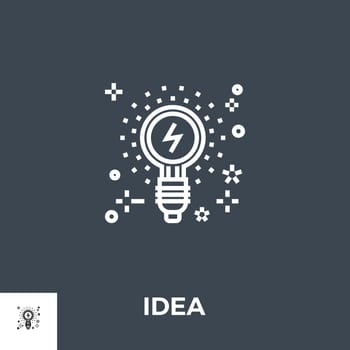 Idea Related Vector Thin Line Icon. Isolated on Black Background. Vector Illustration.