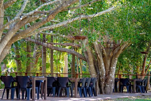Outdoor Dining Deck At A Casual Bushland Restaurant