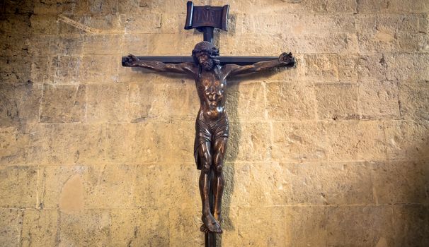 Crucifix with Jesus Christ, Christian symbol of resurrection and