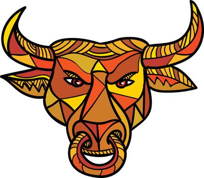 Texas Longhorn Bull Color Mosaic