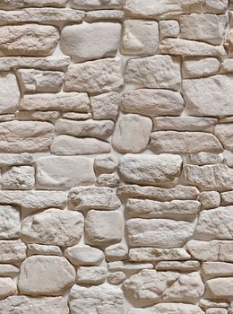 Decorative overlay stone in the form of a beige cobblestone .Texture or background.