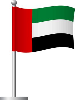 united arab emirates flag on pole icon