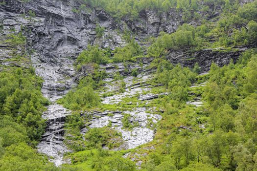 Wet rocks from the rain melt water, Hemsedal, Viken, Norway.