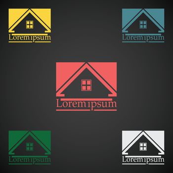 Real Estate vector logo design template color set. rooftop abstract concept icon. Realty construction architecture symbol