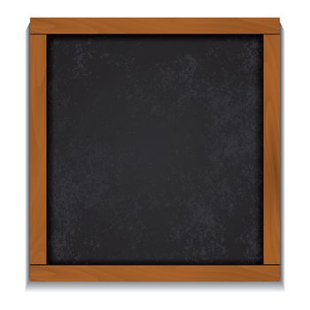Chalkboard wood frame isolated on white background