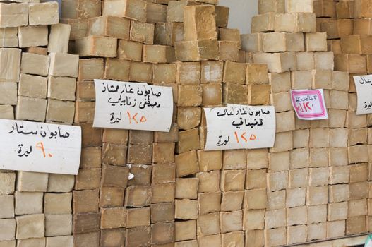 Aleppo Syria 12/04/2009 specialty Aleppo hard soap made from olive oil and lye 