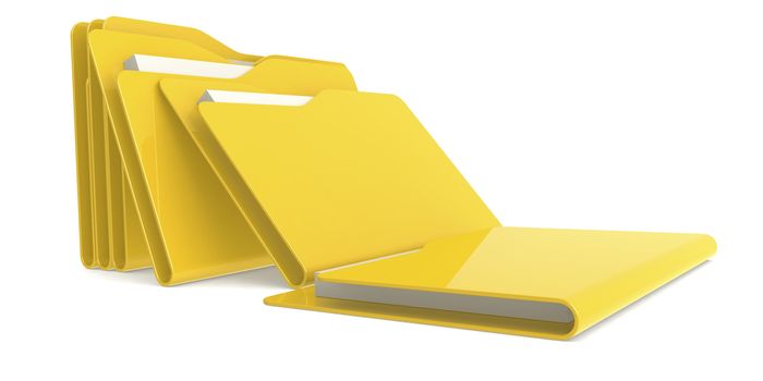Heap of folders and files, 3D rendering