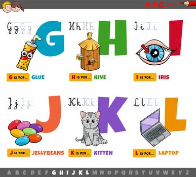 educational cartoon alphabet letters set for elementary age chil