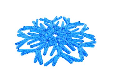 blue ice crystal with filigree shapes