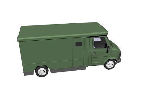 green armored vehicle for valuables transport