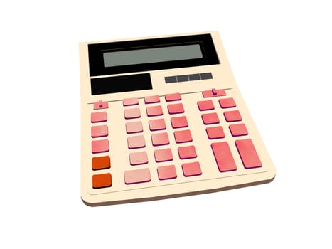 Calculator with keys and display
