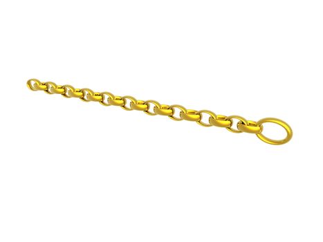 gold chain with eyelet as bracelet