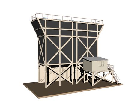 large high industrial silo as storage