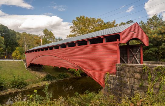 Barrackville covered bridge is well preserved Burr Truss construction in West Virginia