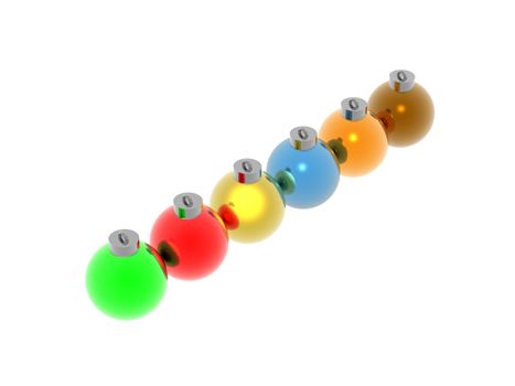 colorful filigree Christmas tree balls