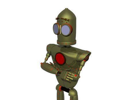 humanoid steel cartoon robot