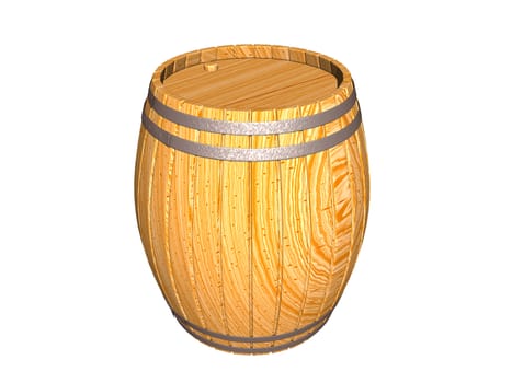large grained wooden barrels with drinks