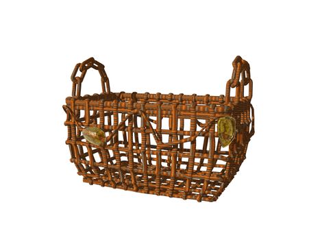 brown woven raffia basket for laundry