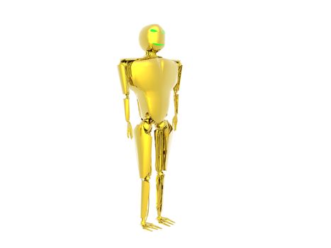 futuristic golden humanoid robot