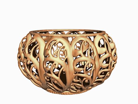 filigree bowl in the shape of a pumpkin with lid