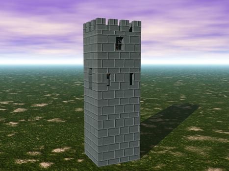 old brick fortress with tower
