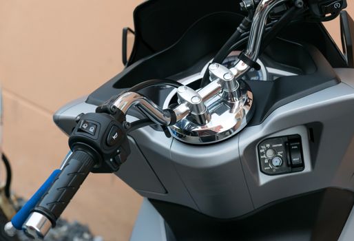 The locking handle of the motorcycle.
