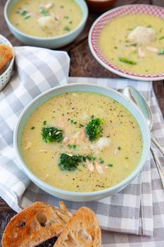 Hearty broccoli, cauliflower soup