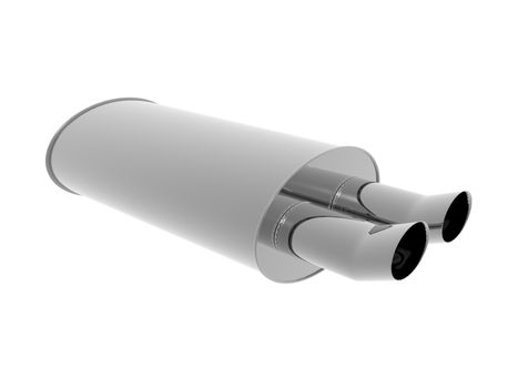 Stainless steel exhaust with two pipes
