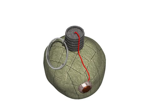 green hand grenade as an explosive weapon