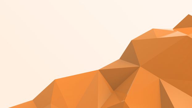 Orange abstract modern crystal background. Polygon, Line, Triangle pattern shape for wallpaper. Illustration low poly, polygonal design. futuristic, web, network concept